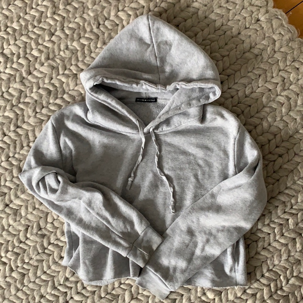 Brandy Gray Cropped Hoodie
